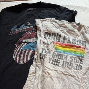 Vintage t shirts Rolling Stones and Pink Floyd both fit adult small